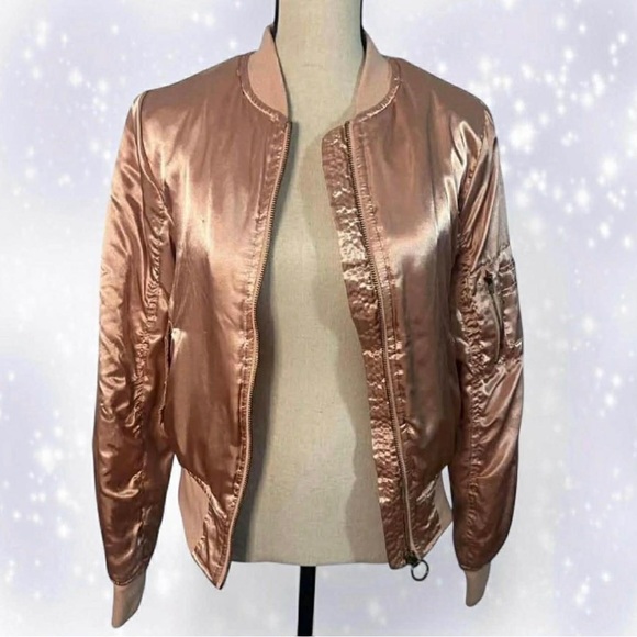Rue21 Jackets & Blazers - Rue21 Pink Satin Bomber Jacket
